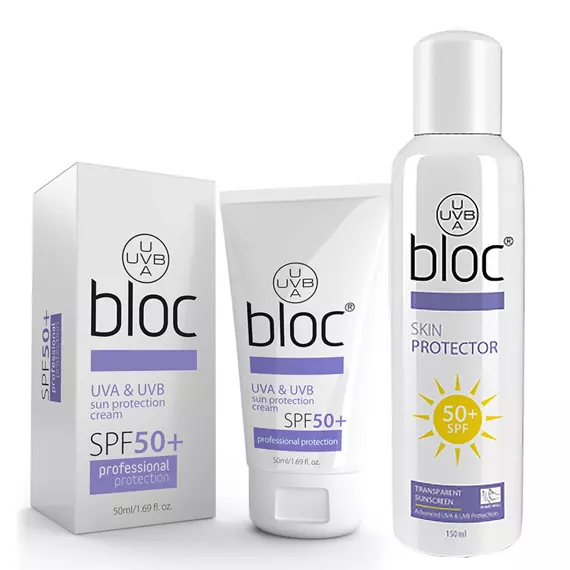 Kosmetyki przeciwsłoneczne krem Bloc Cream + mgiełka Bloc Spray SPF 50+
